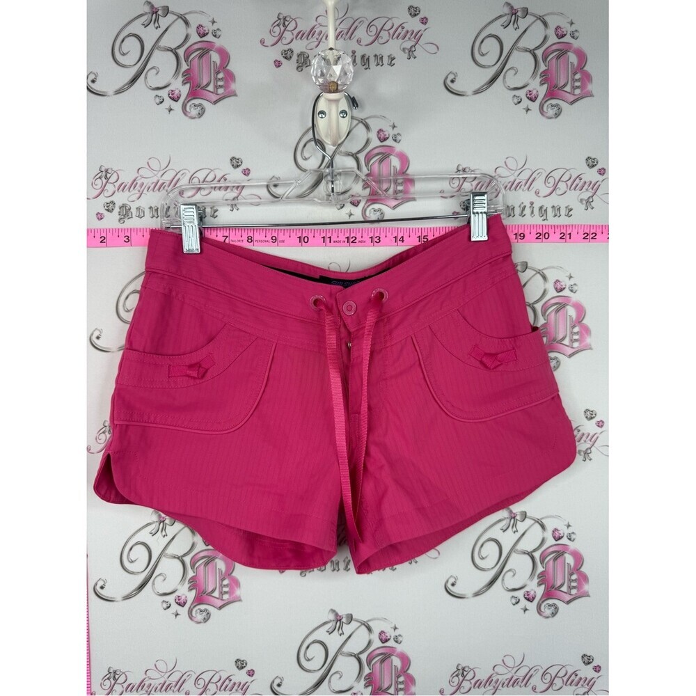 Powder room, surf shorts, swim, High-Rise Pink Drawstring Pocket Shorts